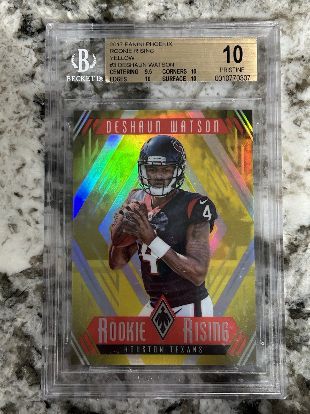2017 Panini Phoenix - Rookie Rising Deshaun Watson #RR-3 Yellow /25 Bgs 10 🔥