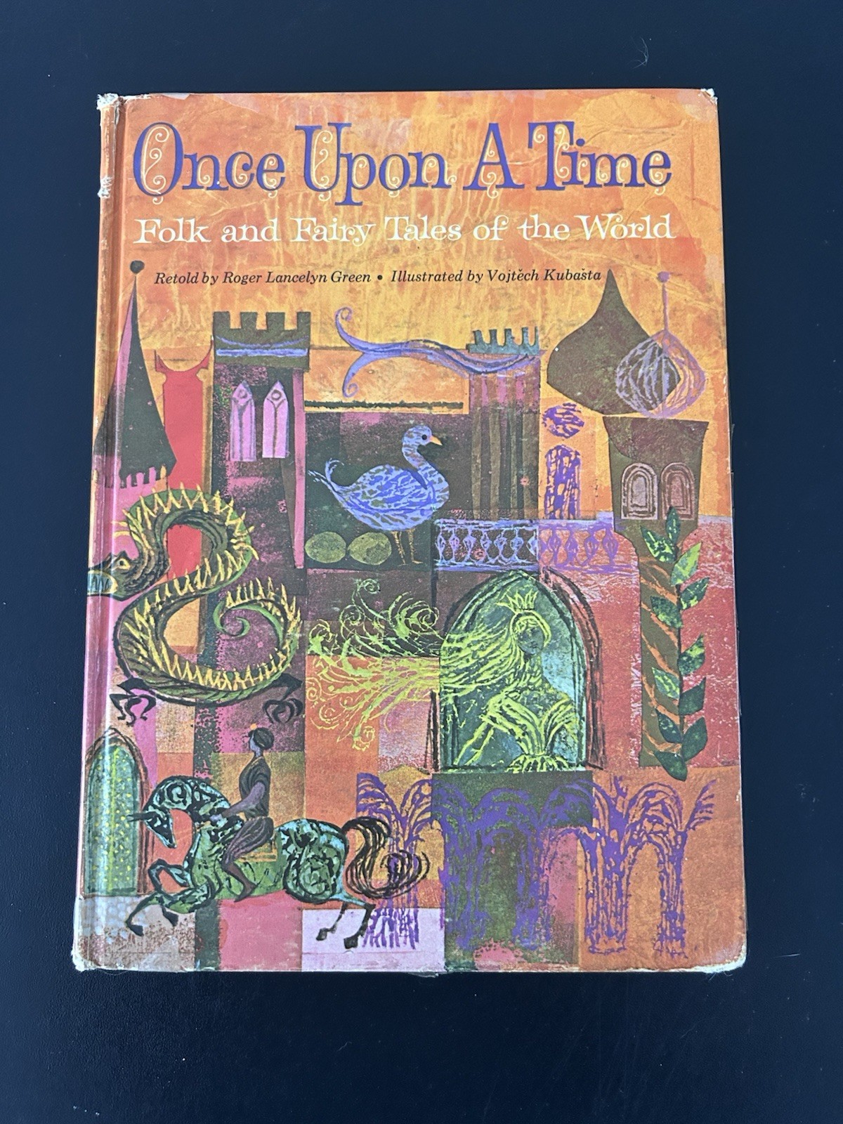 Vintage 1962 Once Upon A Time Folk & Fairy Tales of the World Book Green HC