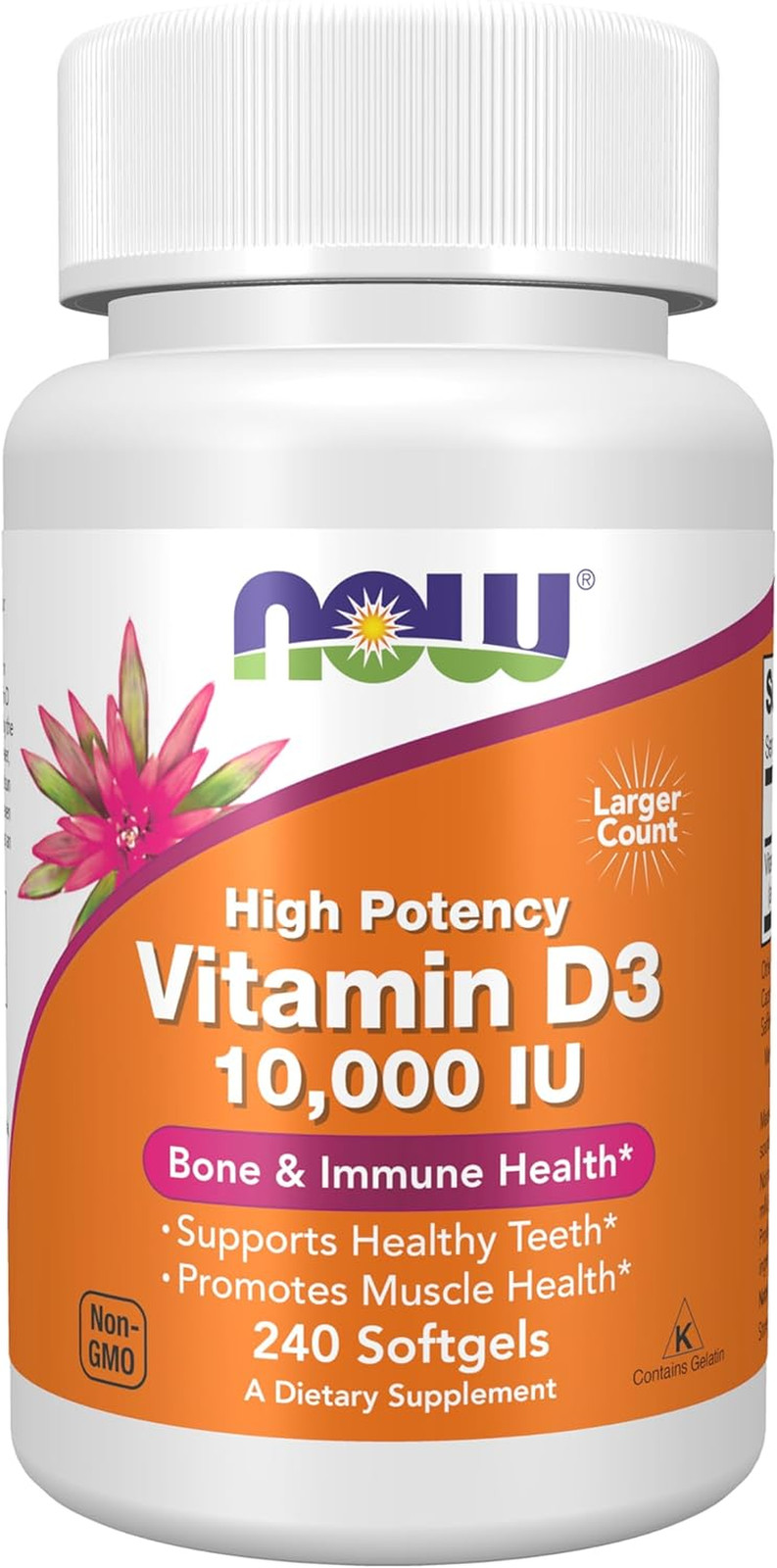 Vitamin D3 10,000 IU Softgels, 240 Count