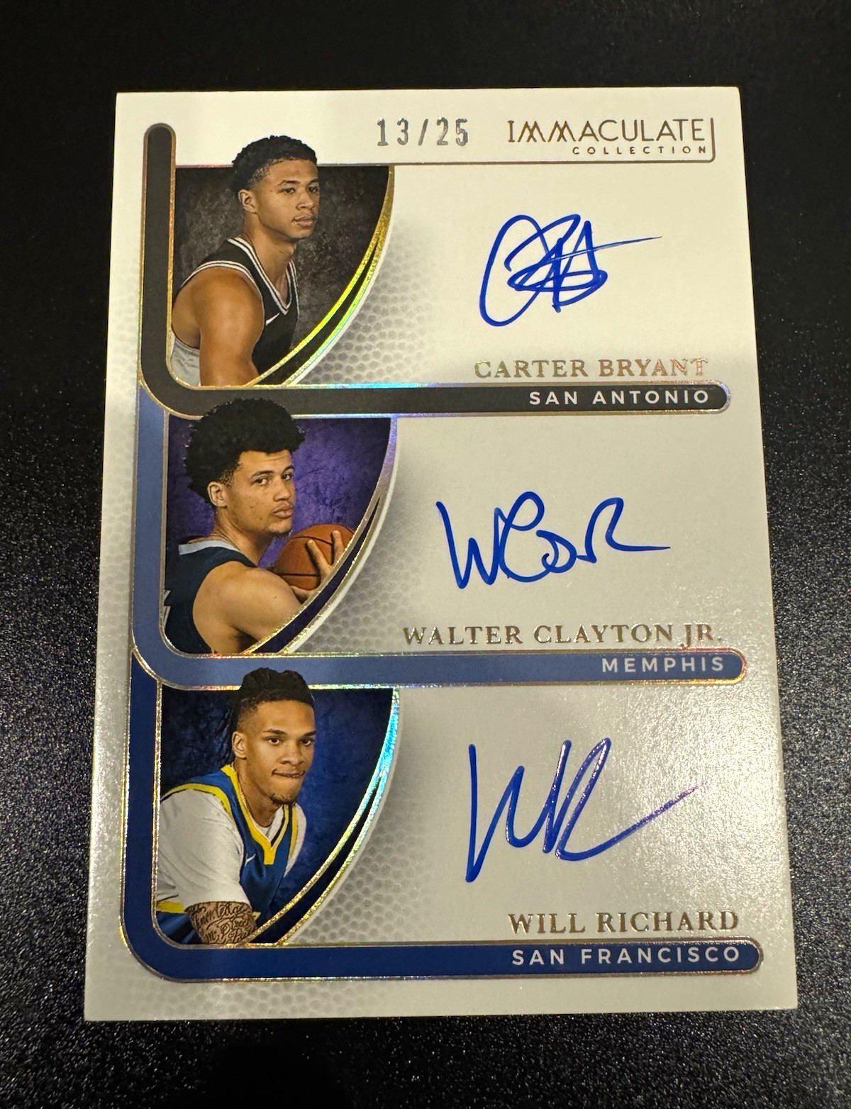 Panini 2025-26 Immac ON Card Triple Auto Bryant/Clayton Jr/Richard ITA-ARF /25