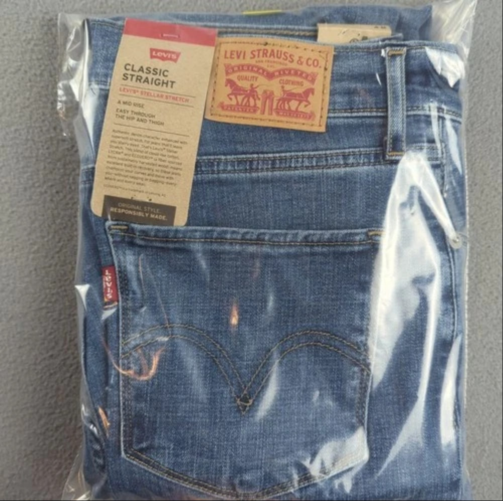 NWT Women\'s Levi\'s Classic Straight-Leg Jeans Blue Medium Wash 4M 27x30
