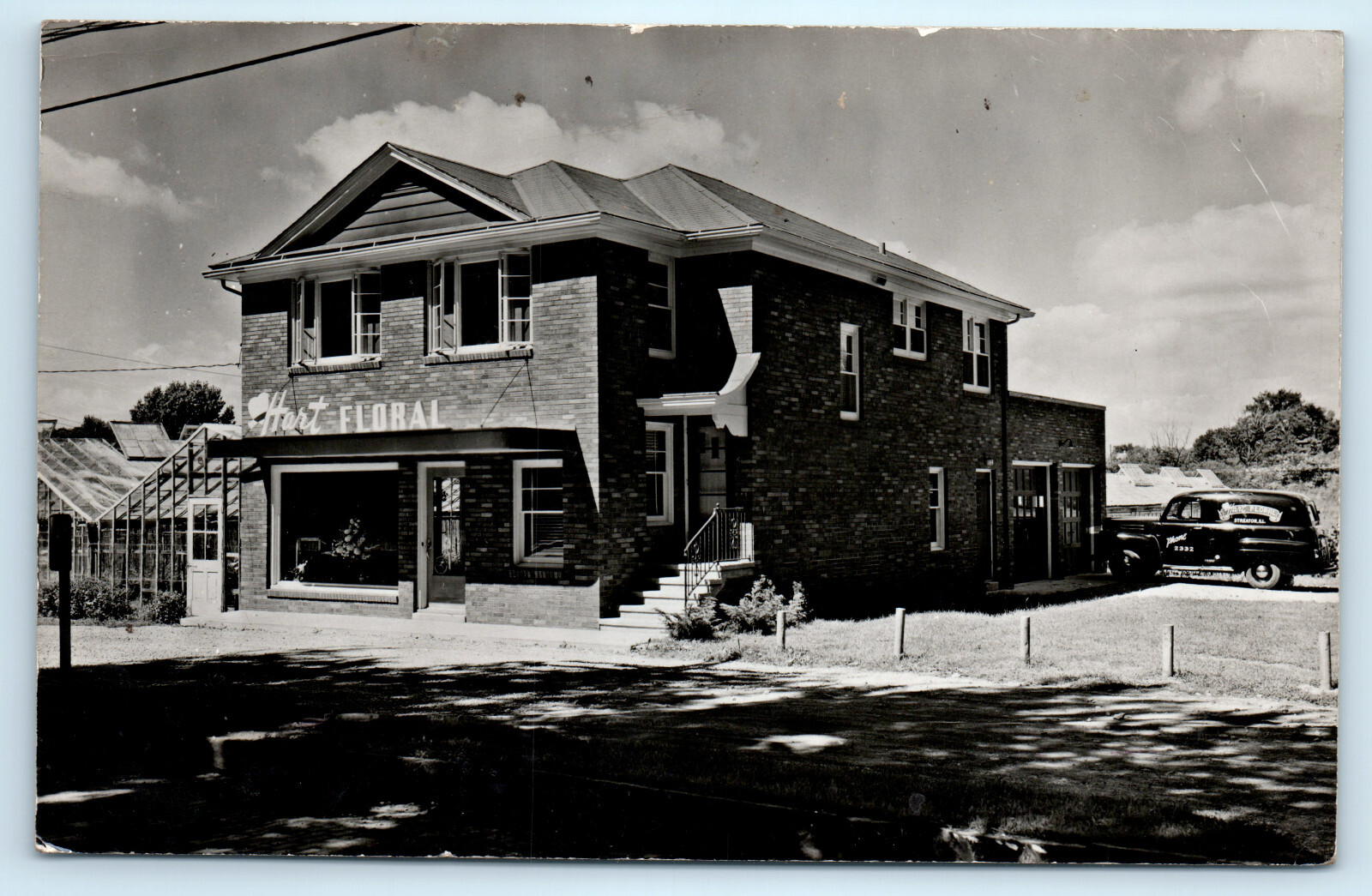 IL Streator Hart Floral Shop Truck Bridge Street Real Photo Postcard 
