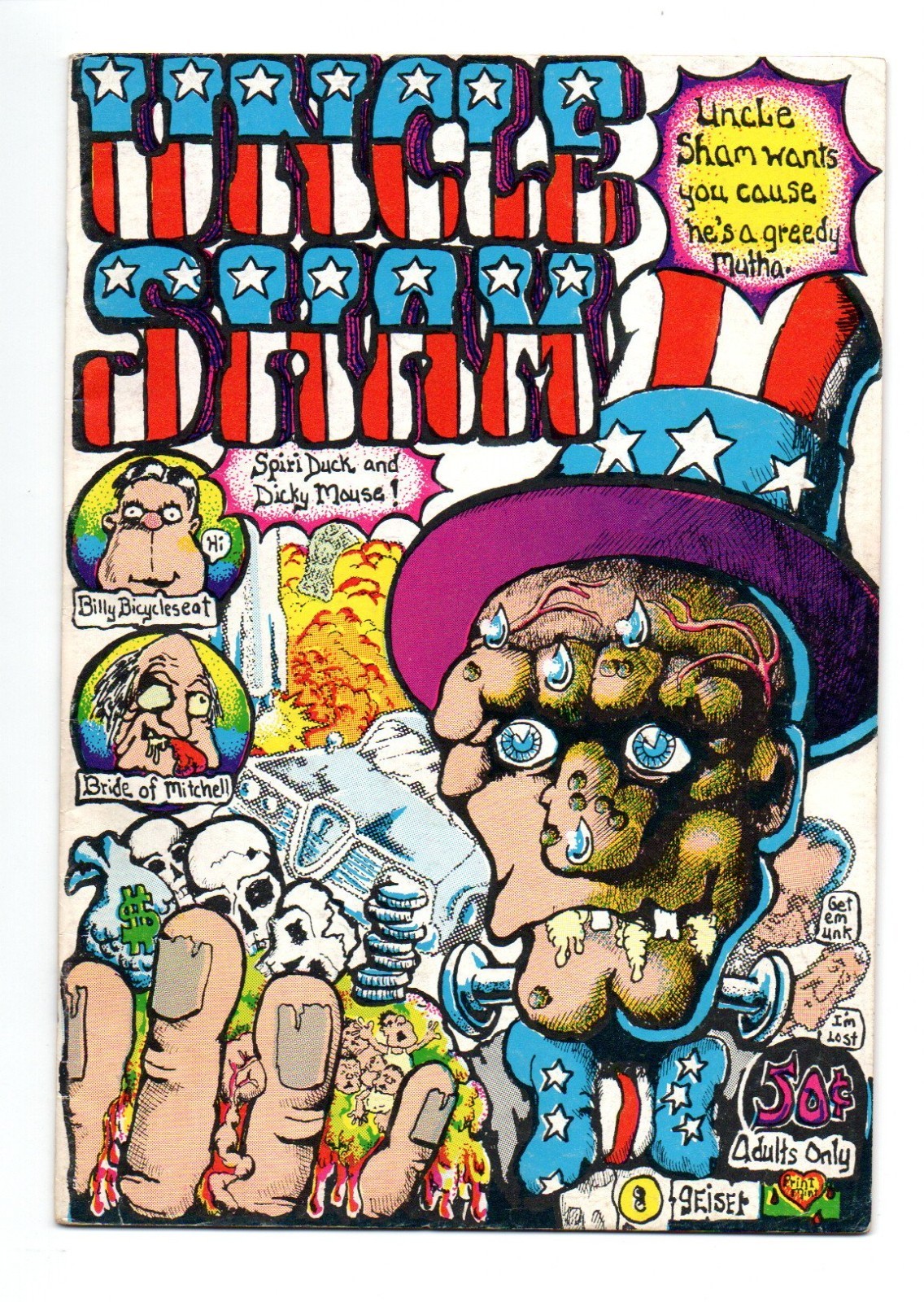 Uncle Sham #1 Print Mint 1970 Dave Geiser Underground comic Uncle Sham #1 Print Mint 1970 Dave Geiser Underground comic
