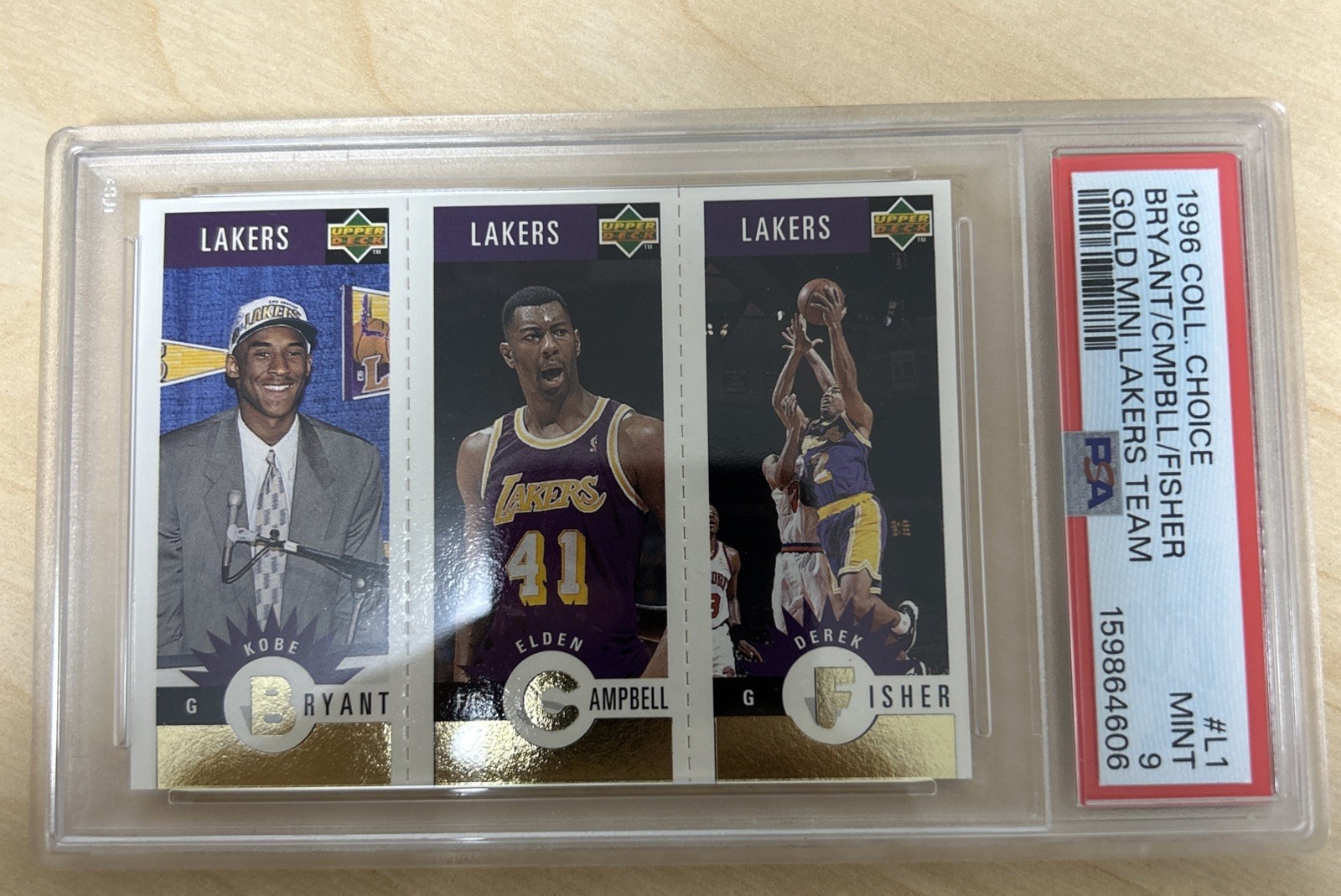 1996 Collector’s Choice Kobe Bryant RC #L1 Team Set Campbell Fisher Mini PSA 9
