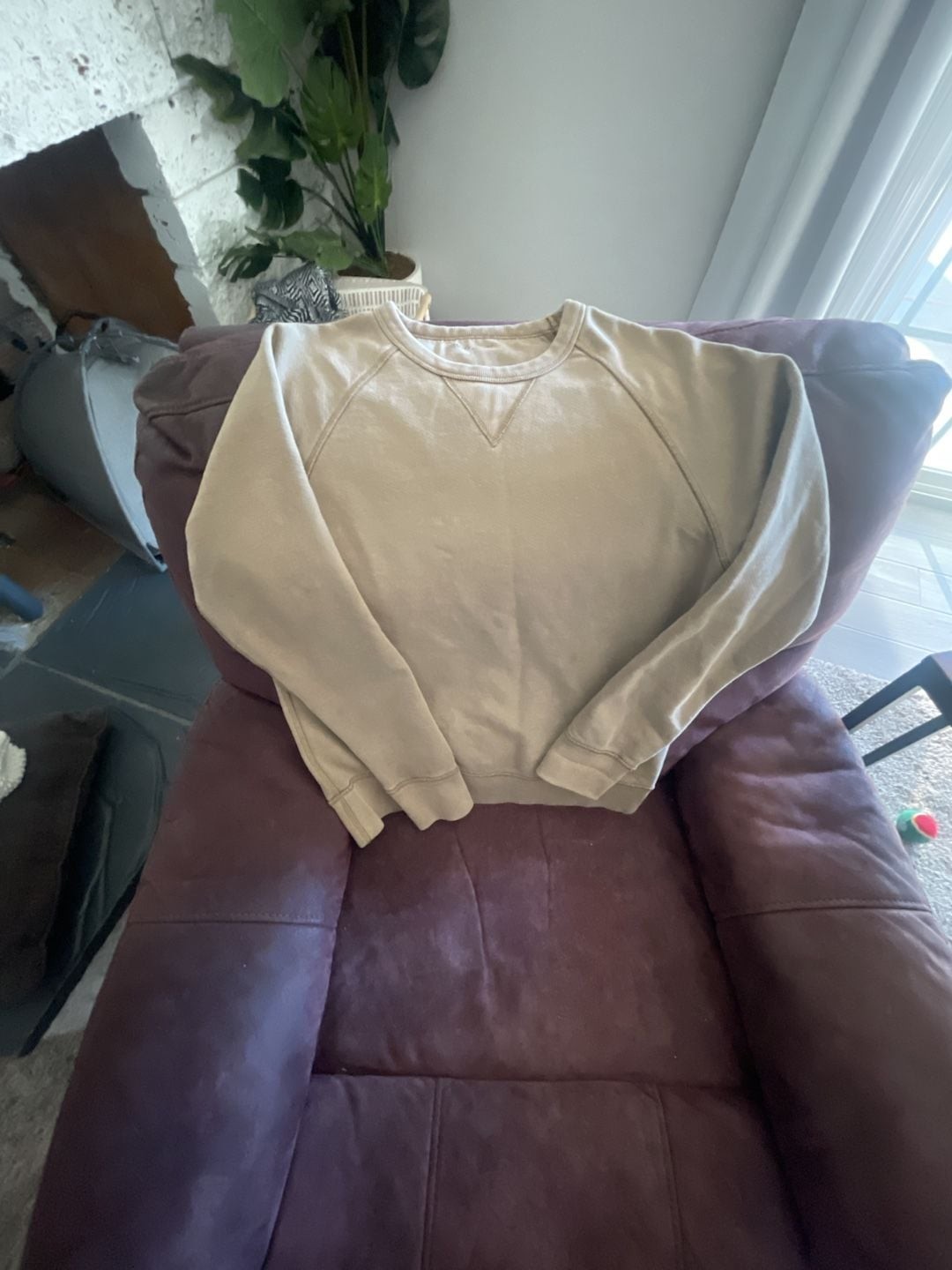 Madewell Beige Raglan Crewneck Sweatshirt Size XS