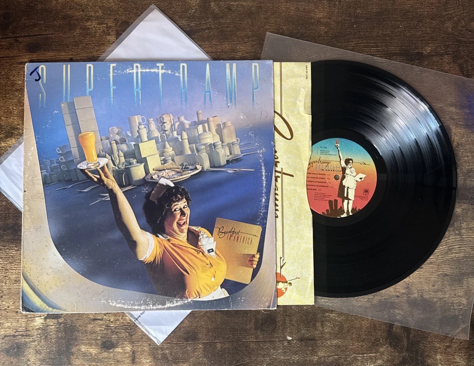 Supertramp Breakfast In America Vinyl Original 1st Press 1979 W/Lyric Sleeve