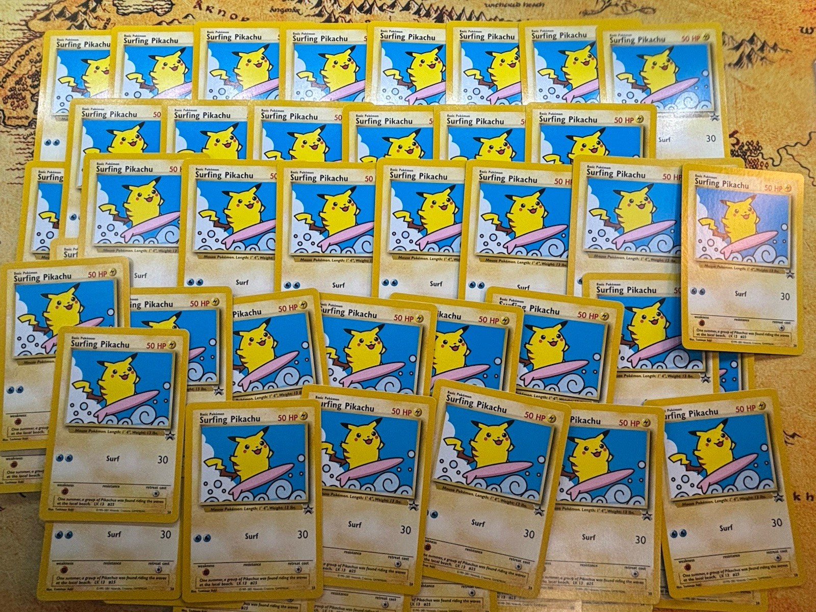 Pokemon Surfing Pikachu #28 WOTC Black Star Promo 28/53 Wizards of the Coast