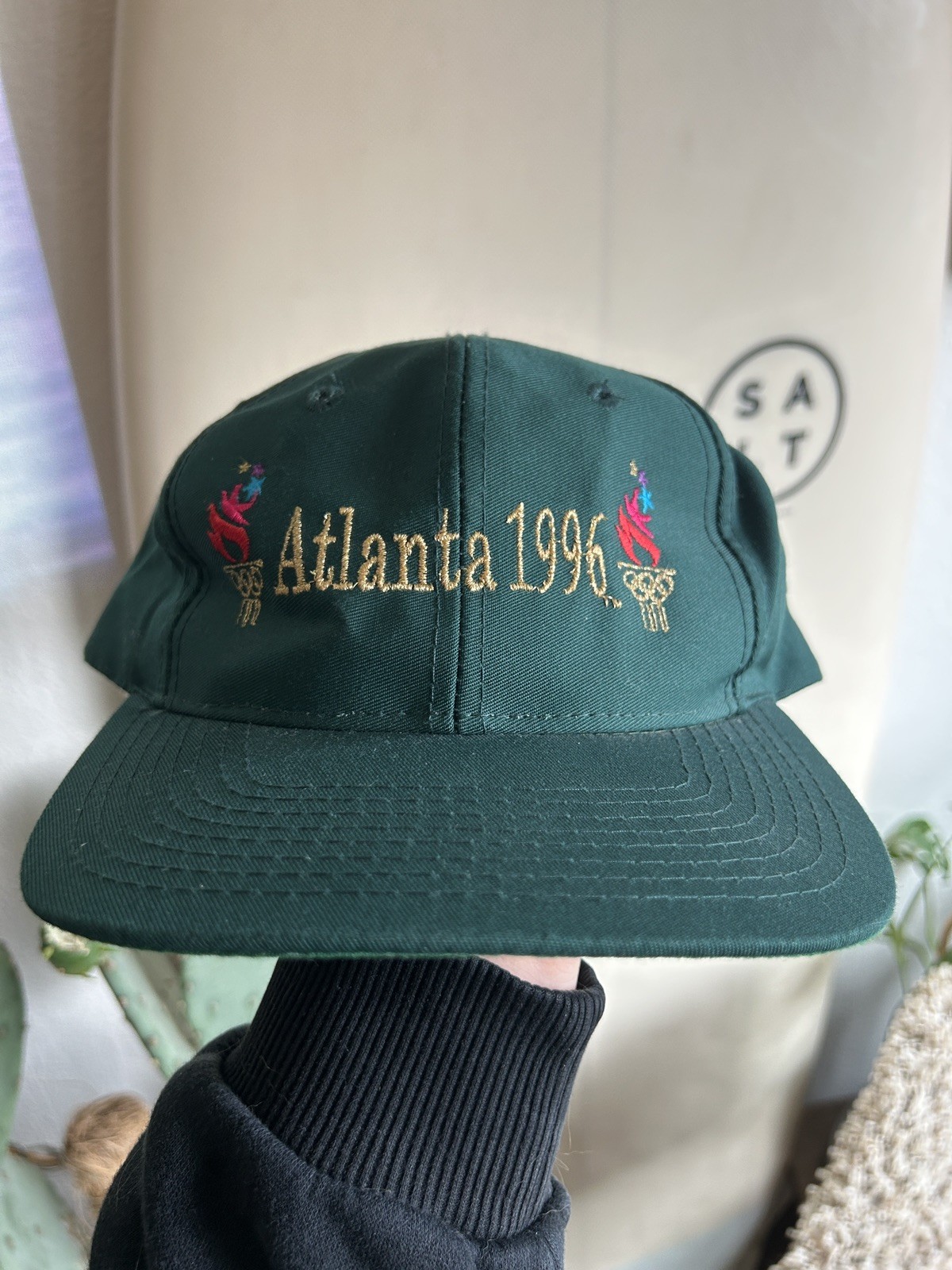 Vintage 1996 Atlanta Olympics SnapBack Hat with Embroidered Logo Vintage 1996 Atlanta Olympics SnapBack Hat with Embroidered Logo