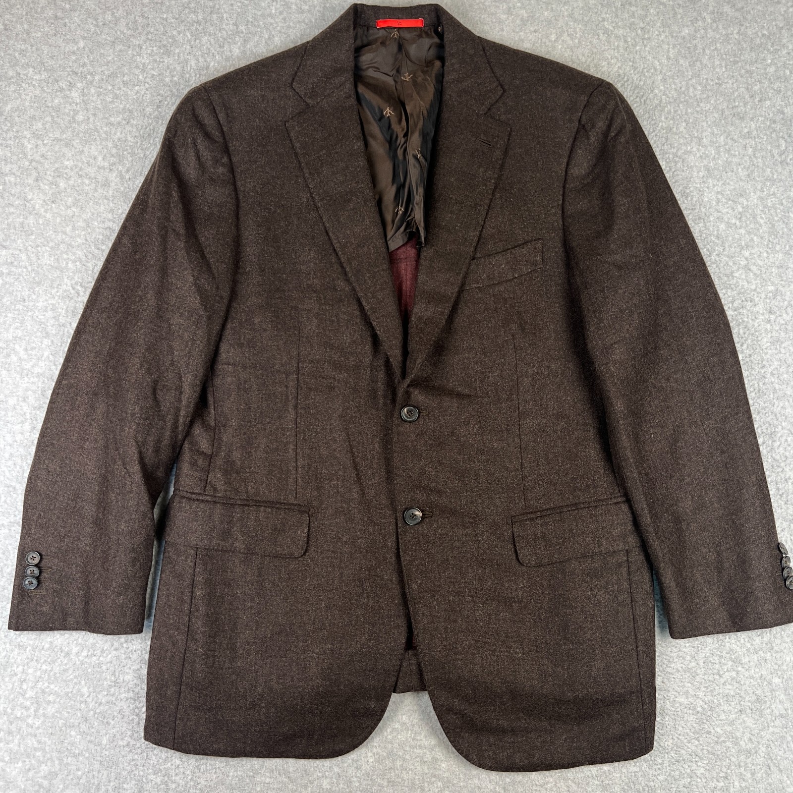 ISAIA Napoli Aqua Cashmere Sport Coat Blazer 42R Mens Brown Suit Jacket