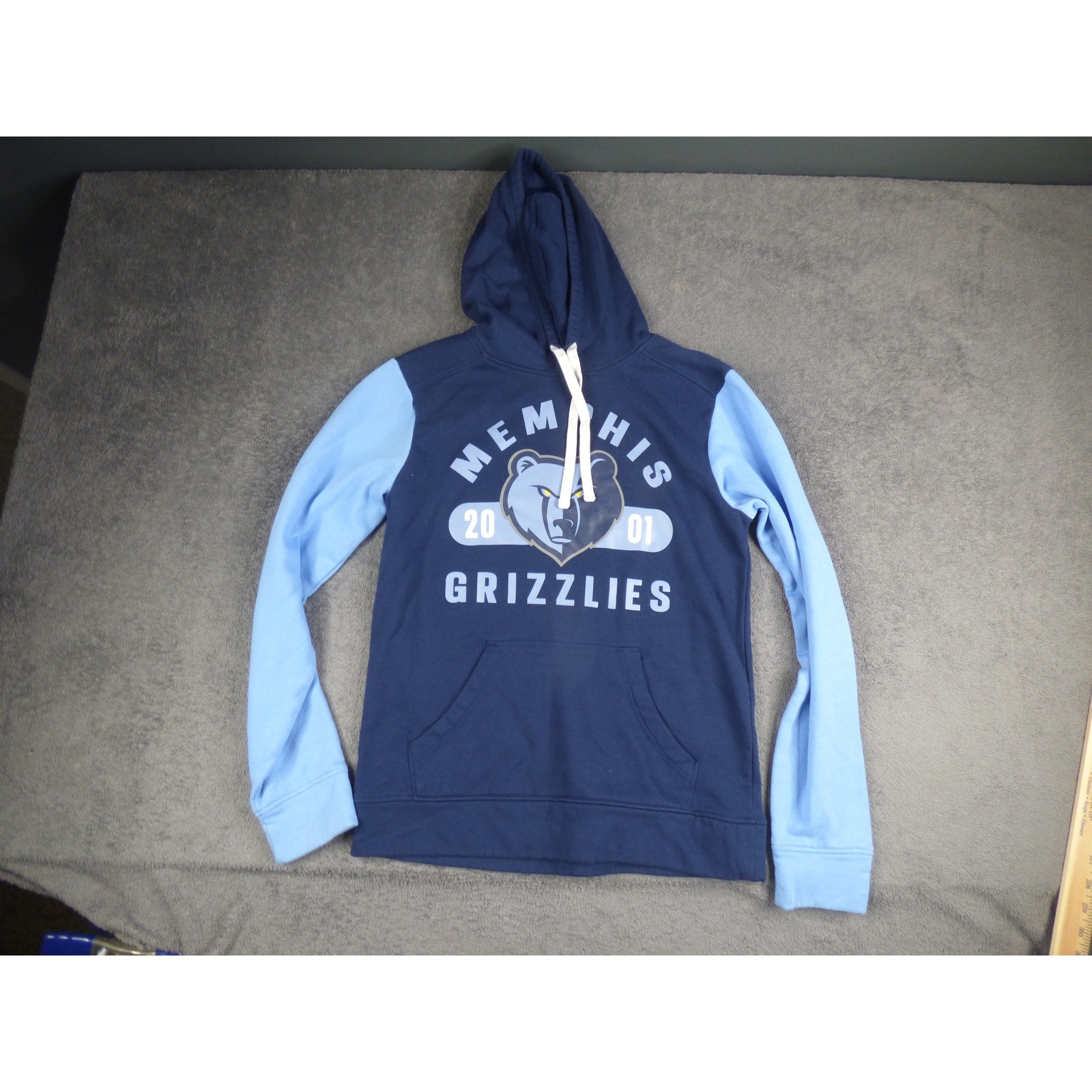 Fanatics Memphis Grizzlies NBA Hoodie Mens Medium Navy Blue Colorblock Pullover