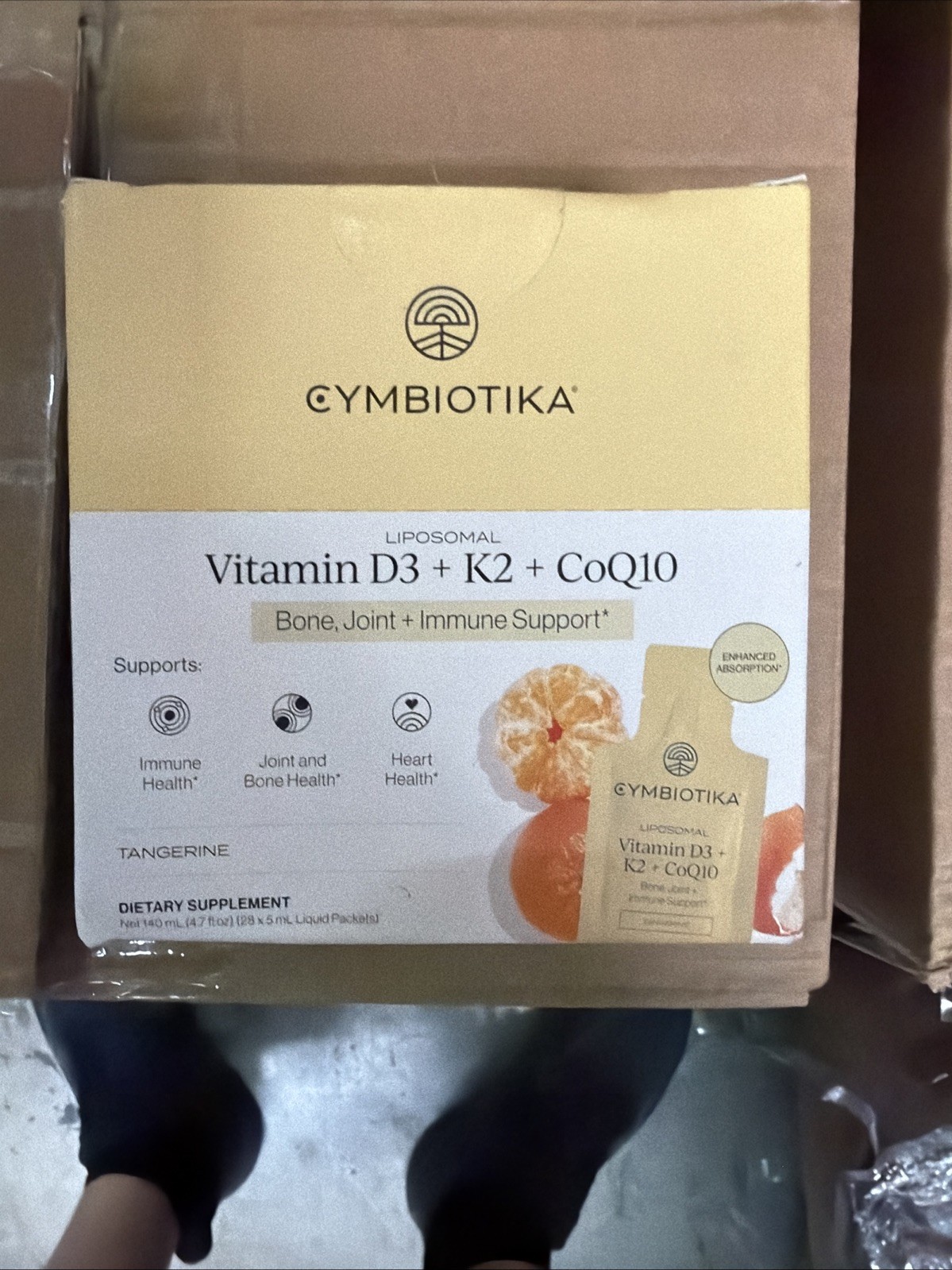 Cymbiotika Liposomal Vitamin D3 + K2 + CoQ10 28 ct Packets Tangerine Immune Bone Cymbiotika Liposomal Vitamin D3 + K2 + CoQ10 28 ct Packets Tangerine Immune Bone