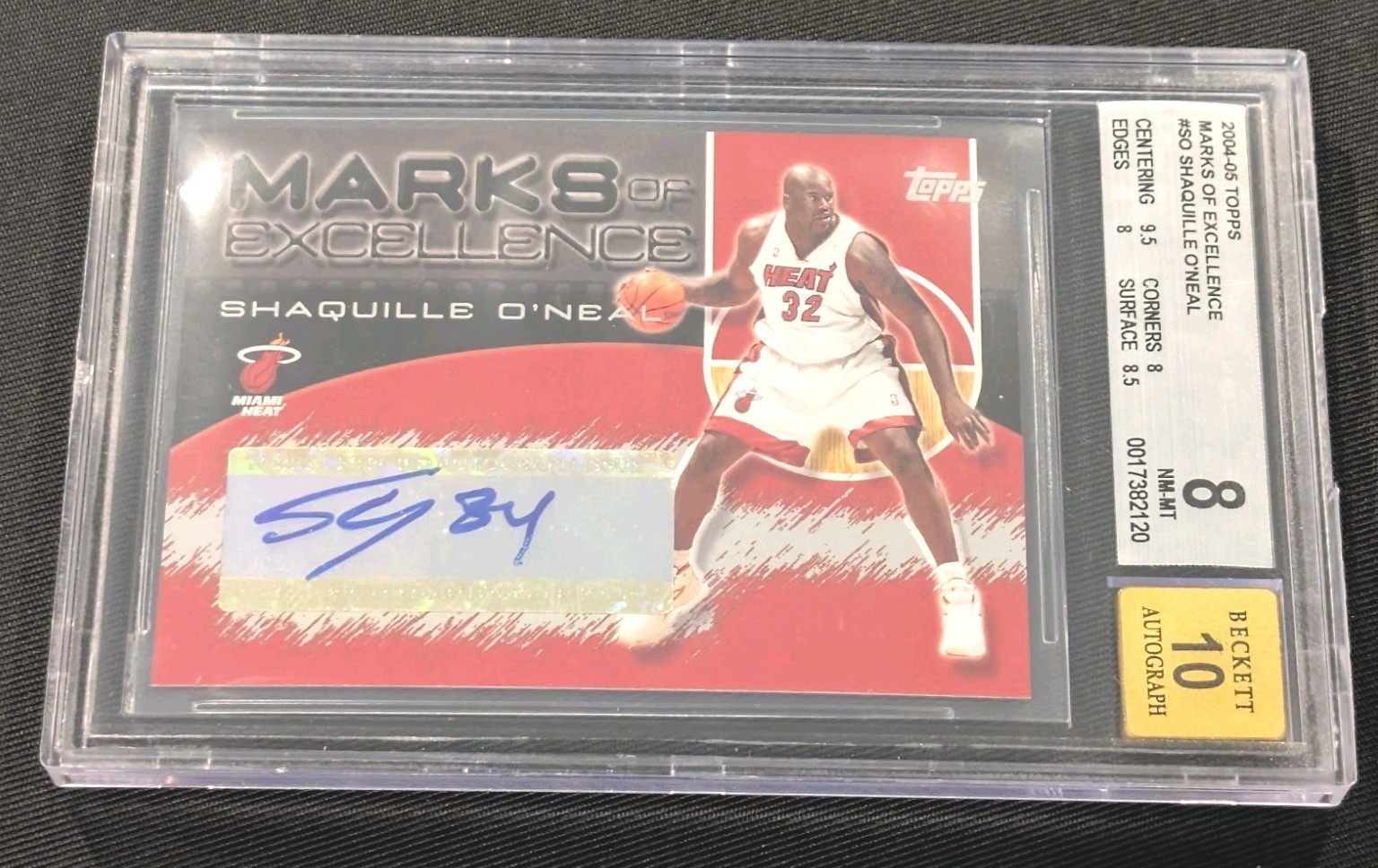 2004-05 TOPPS SHAQUILLE O'NEAL MARKS OF EXCELLENCE AUTO BGS 8 SHAQ DIESEL 2004-05 TOPPS SHAQUILLE O'NEAL MARKS OF EXCELLENCE AUTO BGS 8 SHAQ DIESEL