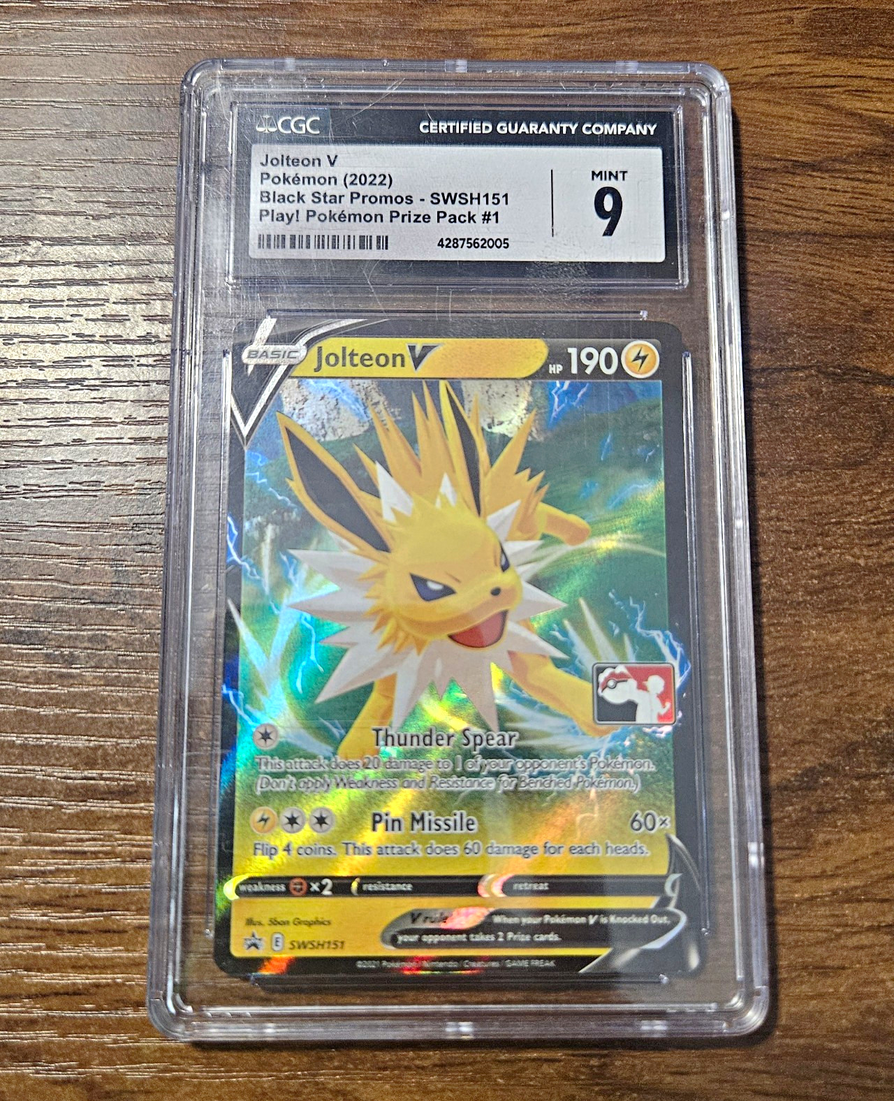 2022-2023 POKEMON PLAY POKEMON PRIZE PACK #151 JOLTEON V CGC 9 2022-2023 POKEMON PLAY POKEMON PRIZE PACK #151 JOLTEON V CGC 9
