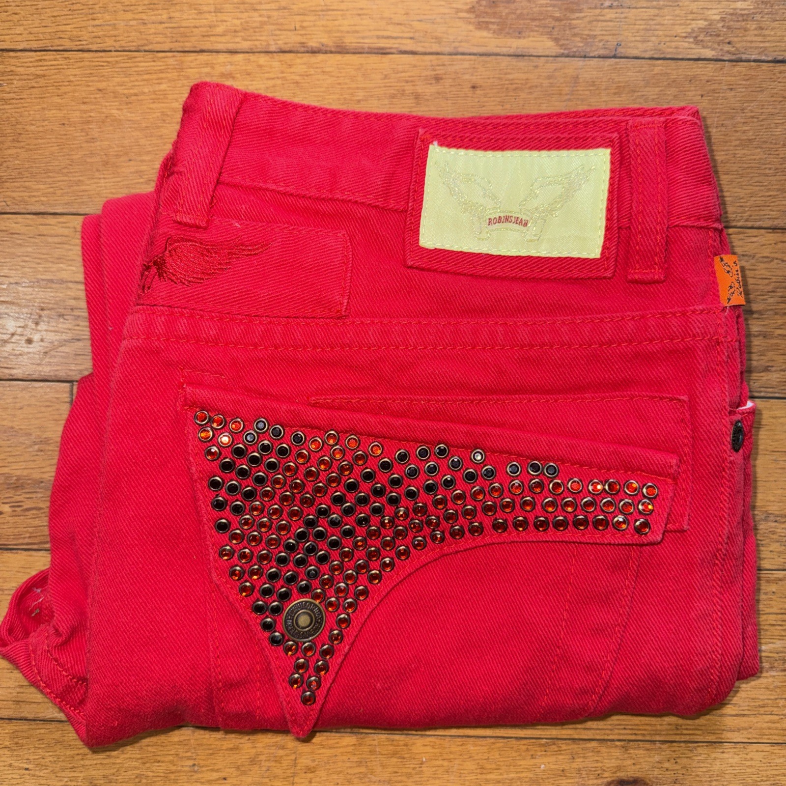 Authentic Robin\'s Jeans Hand Studded Rhinestones with Keys Authentic Robin\'s Jeans Hand Studded Rhinestones with Keys