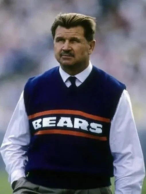Mike Ditka Chicago Wool Vest Bears Sweater – Classic Sleeveless Pullover