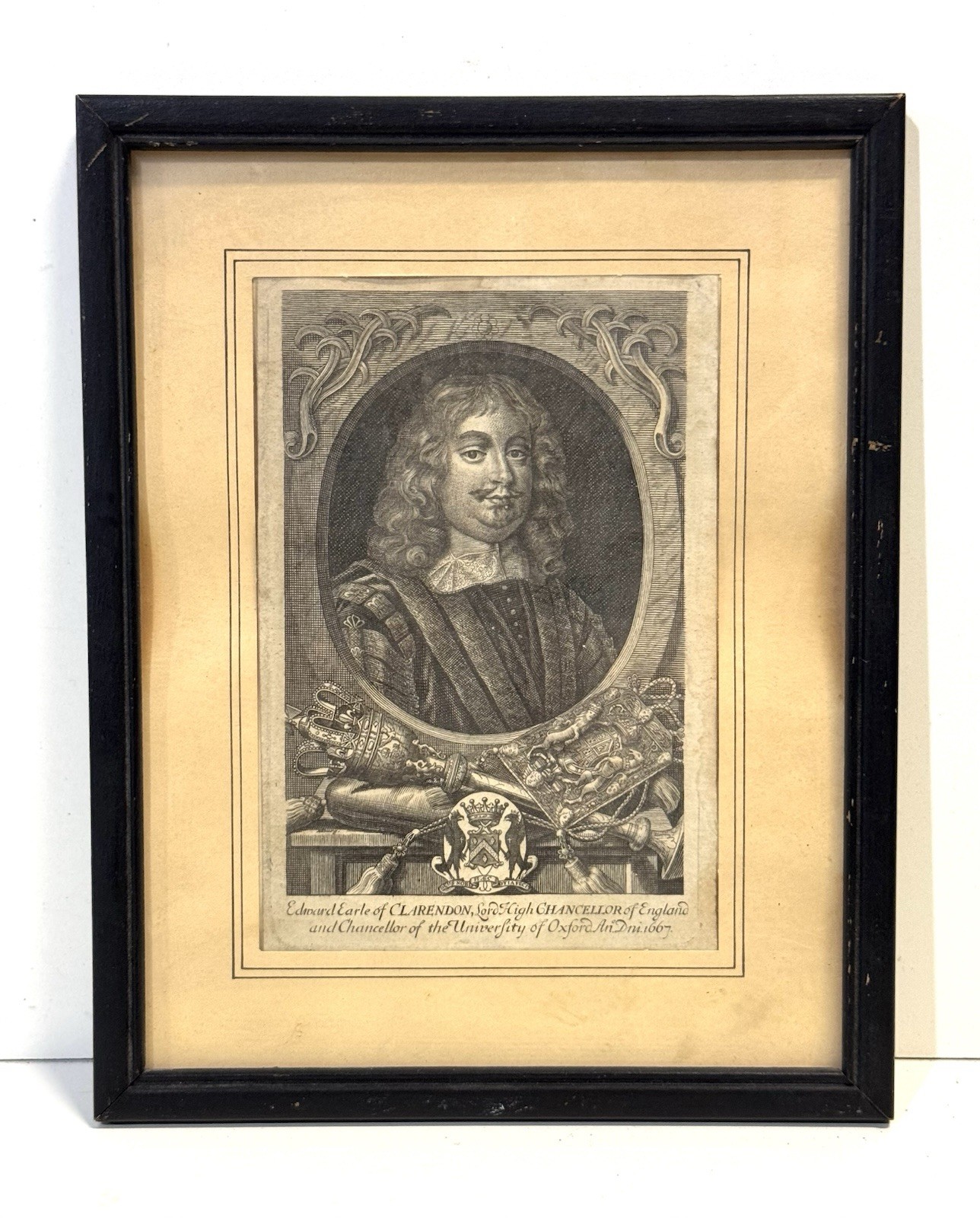 Vintage Antique Sir Edward Hyde Lord Clarendon Oxford Chancellor Framed Print Vintage Antique Sir Edward Hyde Lord Clarendon Oxford Chancellor Framed Print
