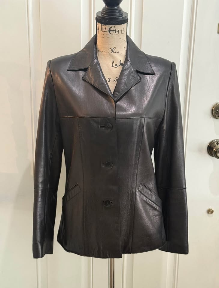 Vintage John Carlisle Women’s Buttery Soft Black Leather Jacket -S