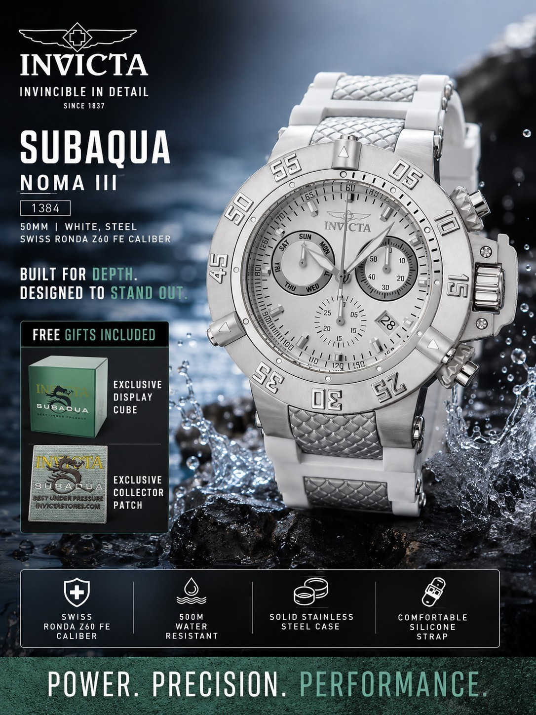 Invicta Subaqua Noma III Swiss Ronda Z60 FE Caliber Men\'s Watch - 50mm (1384) Invicta Subaqua Noma III Swiss Ronda Z60 FE Caliber Men\'s Watch - 50mm (1384)