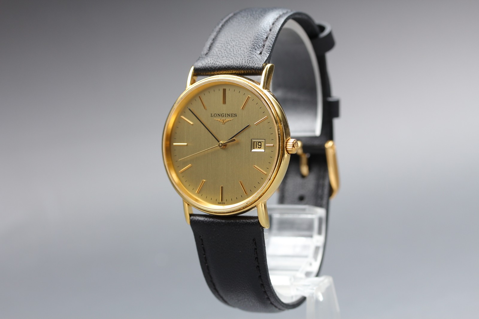 [NMINT] Vintage Longines Grand Classic L4.720.2 Gold Dial Date Quartz Mens Watch