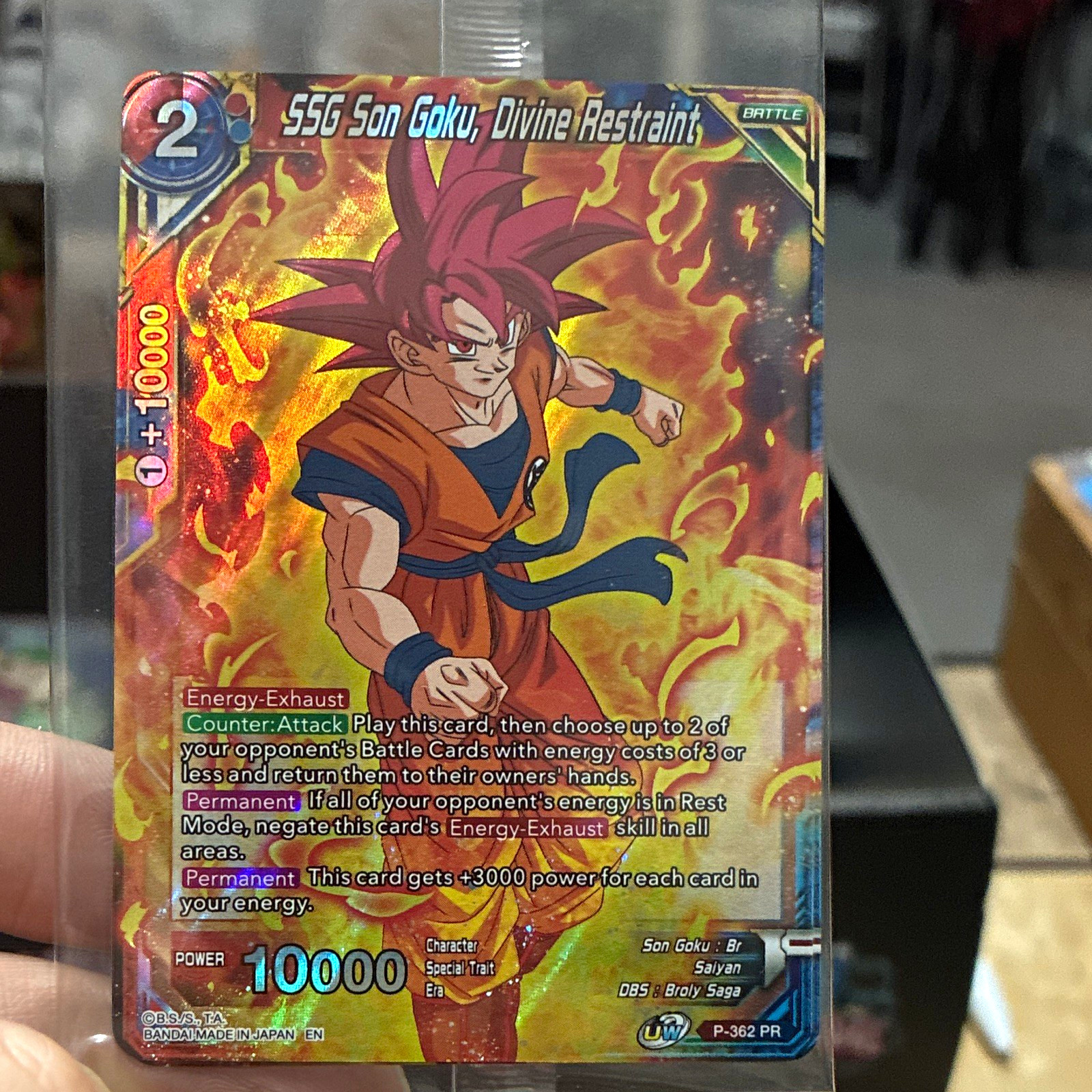 Bandai Dragon Ball Super SSG Son Goku, Divine Restraint P-362 Promo Regular
