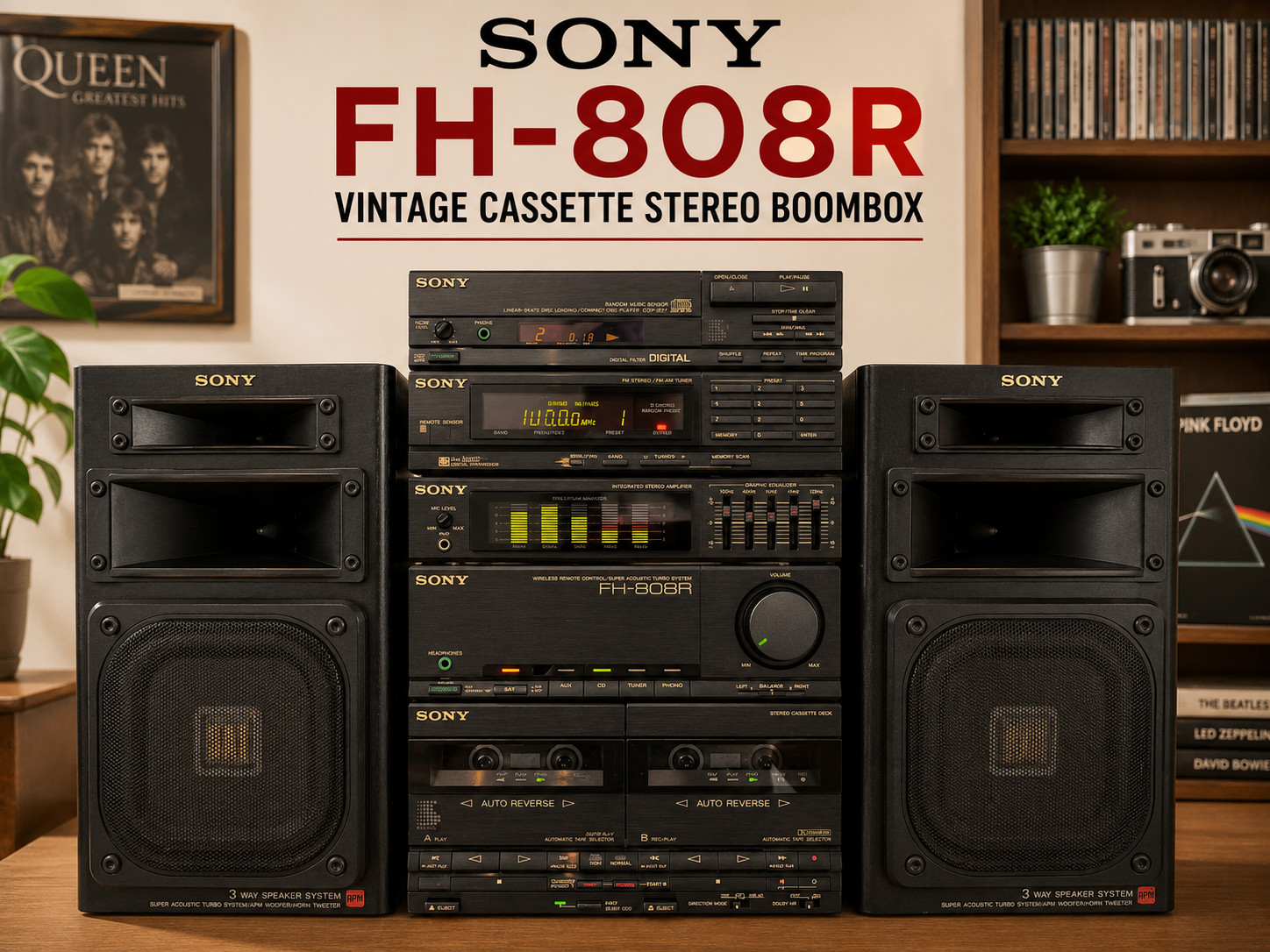 SONY FH-808R 🌈RaRe🌈 Vintage Cassette Stereo Boombox