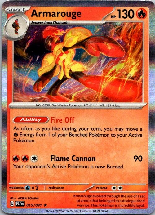Armarouge Holo Rare SV: Paldean Fates 015/091 NM