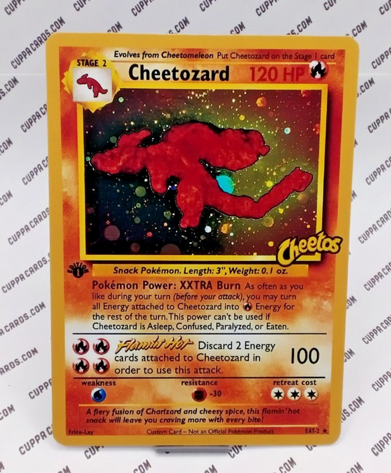 Cheetozard, Cheetos Charizard ✱ Custom Art on Authentic Pokemon Card