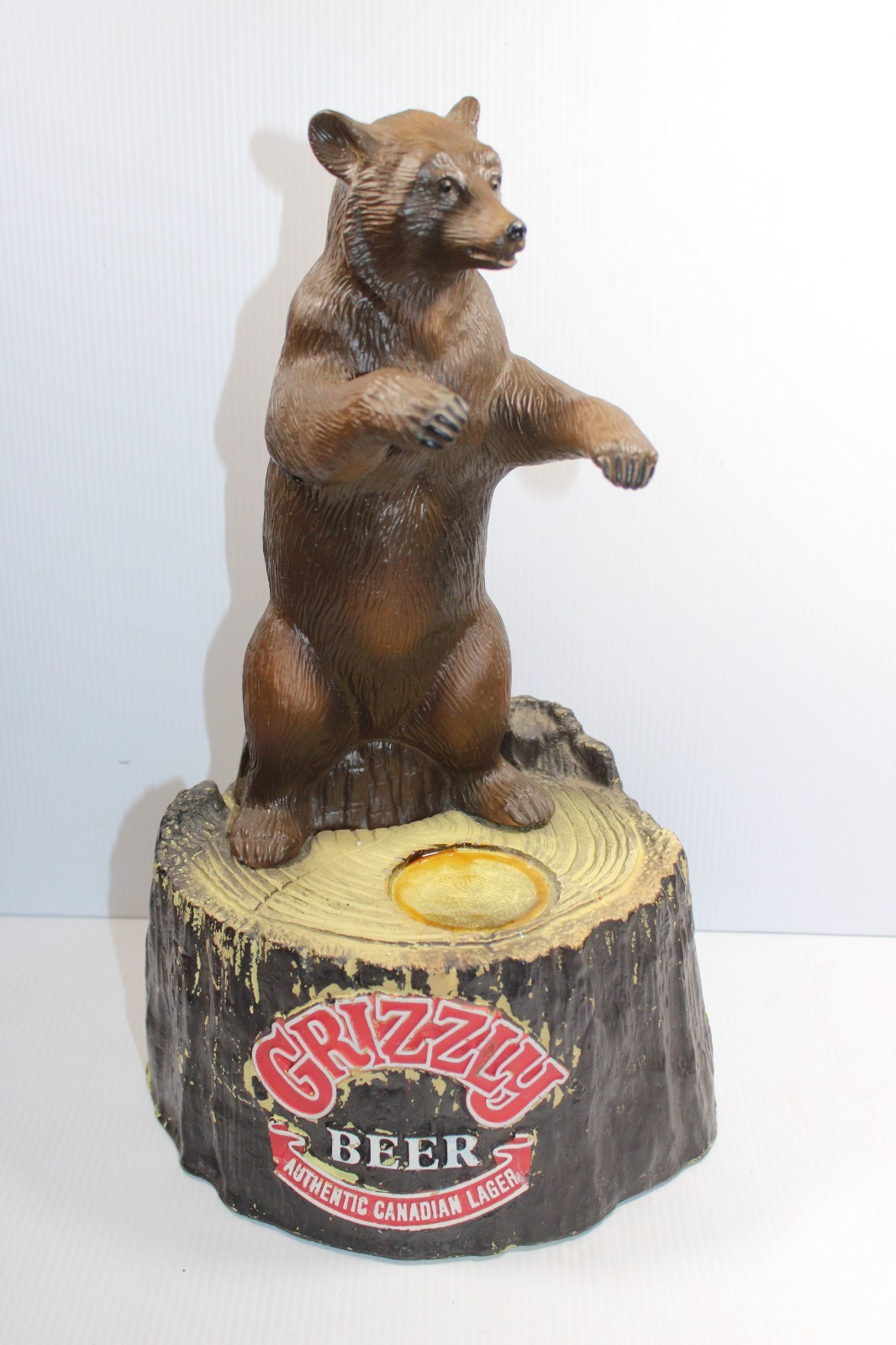 Vintage 1985 Canadian Grizzly Beer Counter Display With Standing Bear Lager 16” Vintage 1985 Canadian Grizzly Beer Counter Display With Standing Bear Lager 16”