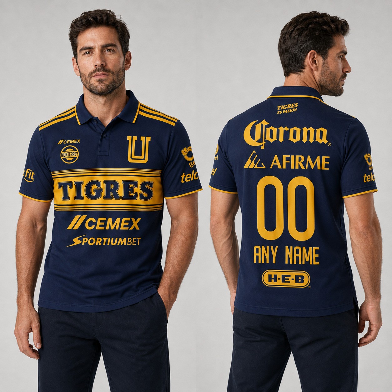 Personalized LIGAMX Tigres UANL 2026-27 Print Polo Jersey Unisex Gift S/5XL Personalized LIGAMX Tigres UANL 2026-27 Print Polo Jersey Unisex Gift S/5XL