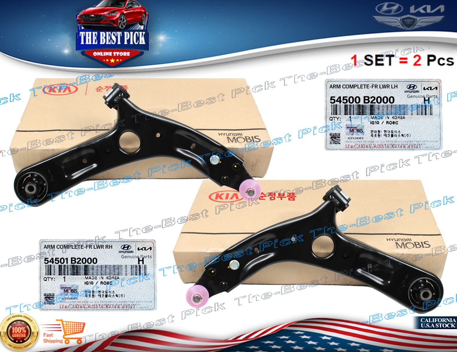 ⭐Genuine⭐ Control Arm LOWER FRONT LEFT  Right Set = 2 PCS For 2014-2019 Kia Soul