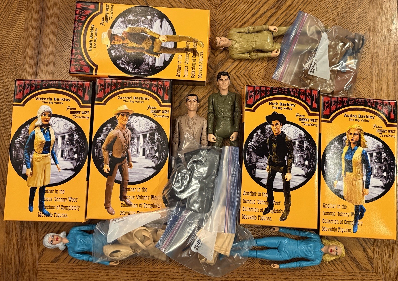 Marx Johnny West Marxman TV Western Big Valley 5 Boxed Barkley Family Figures
