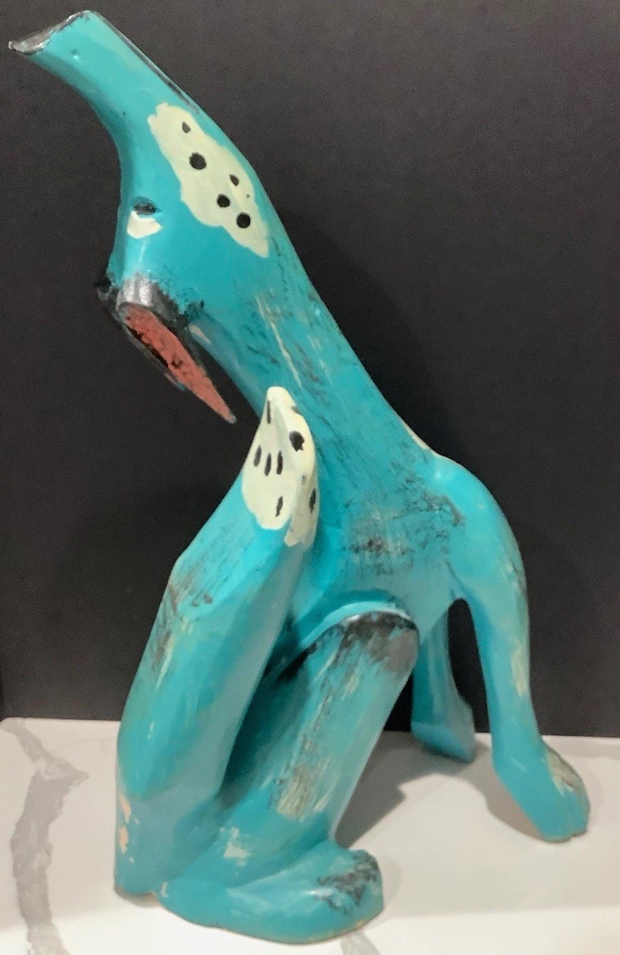 Vintage Hand-Carved Painted Wooden Coyote Folk Art Sculpture Vintage Hand-Carved Painted Wooden Coyote Folk Art Sculpture