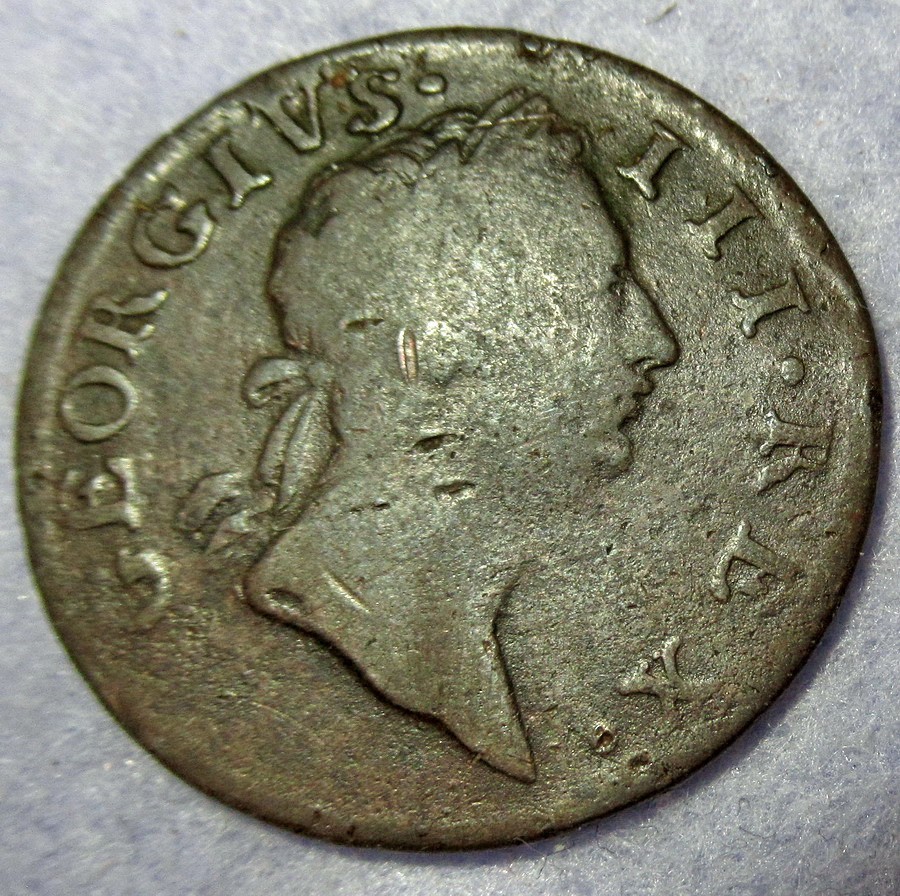 1769 Colonial Irish Half Penny George III King of America Colony Certificate Aut