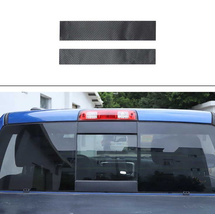 2x Rear Central Window Cover Trim Sticker Decals For Dodge Ram 2011+ Accessories