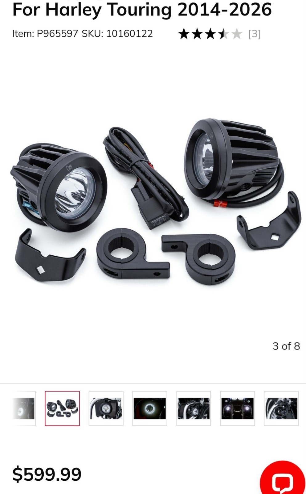 Ciro 2014-2023 Harley-Davidson Touring TAC-10 Light Cannon Spotlight w/ Bracket Ciro 2014-2023 Harley-Davidson Touring TAC-10 Light Cannon Spotlight w/ Bracket