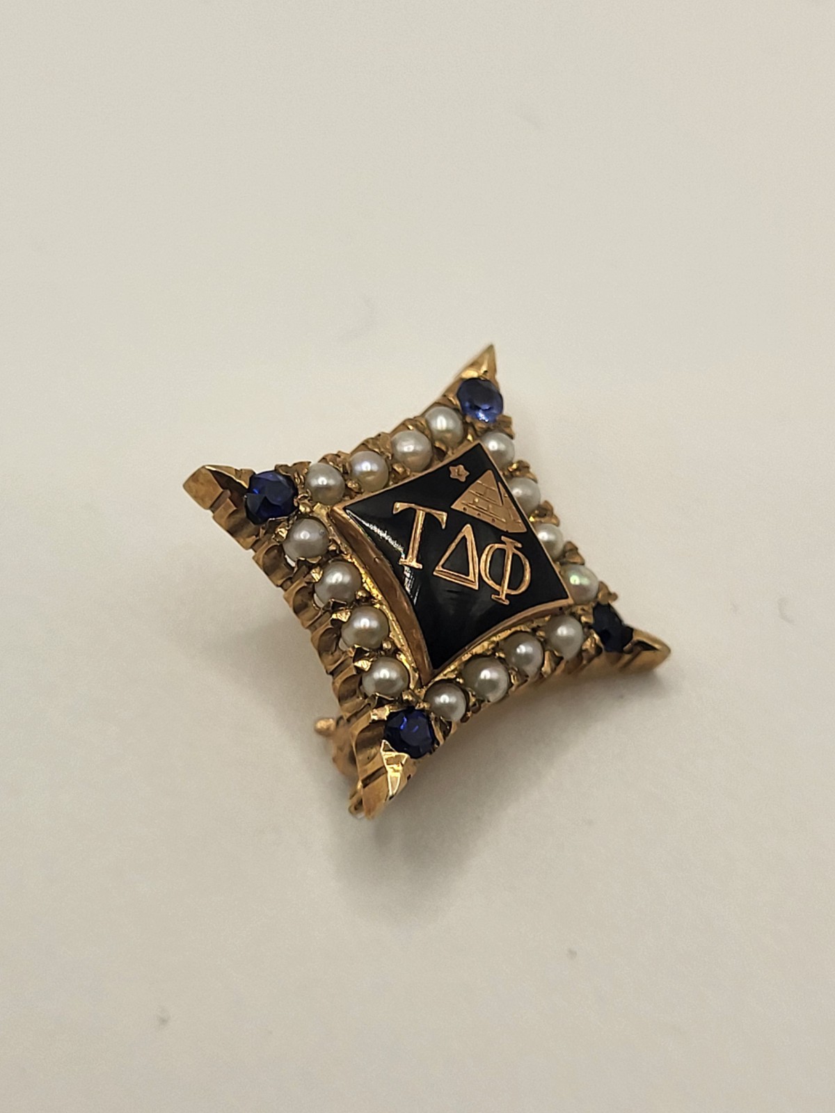 Vintage Delta Tau Delta Phi Fraternity Pearl Pin Greek 1953 Vintage Delta Tau Delta Phi Fraternity Pearl Pin Greek 1953