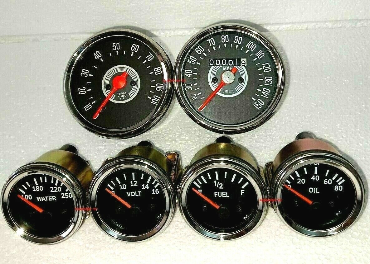 Smiths Kit- Elec Temp + Oil + Fuel + Volt+Speedometer +Tacho 80 mm B/C