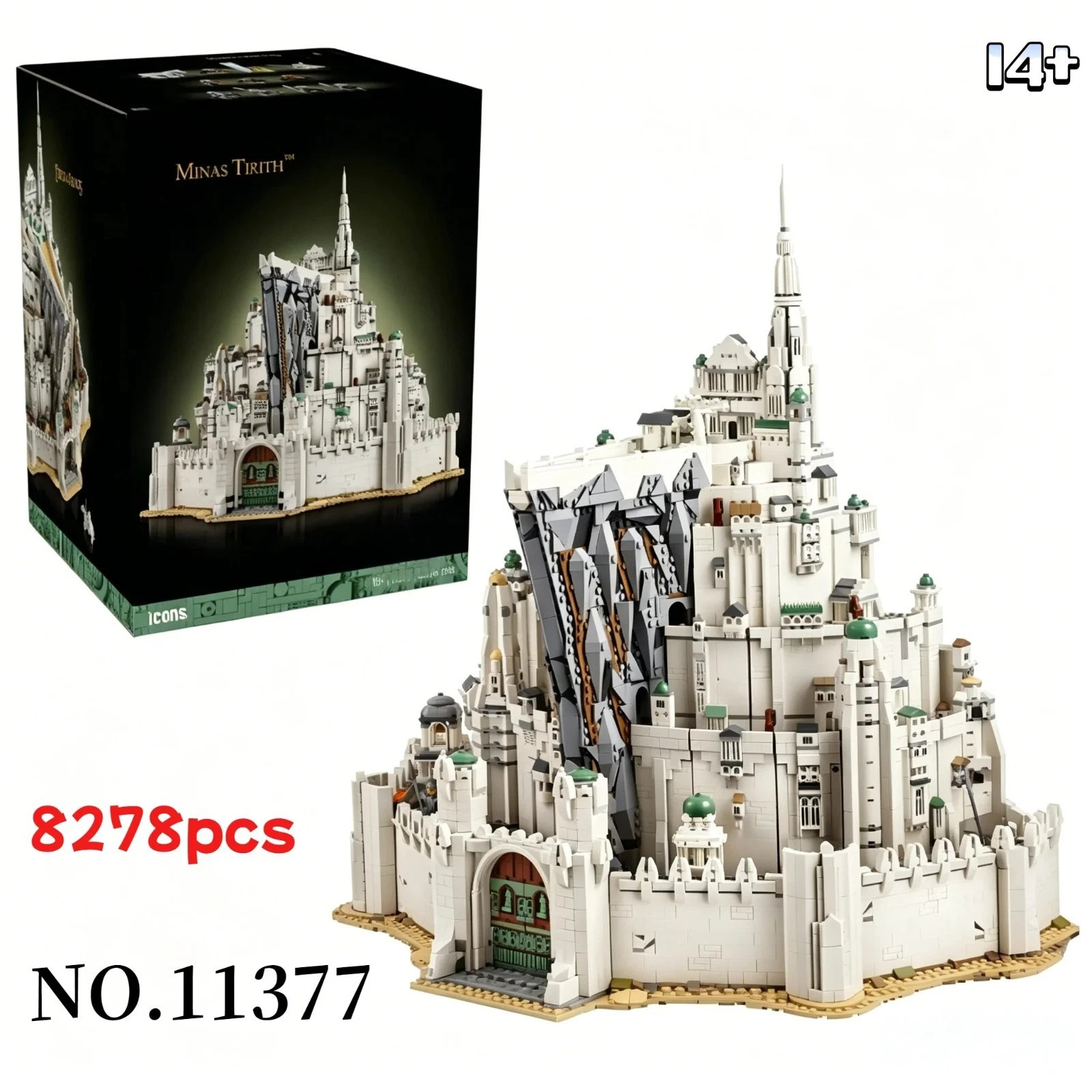 Minas Tirith 8278 Architecture Unbranded Building Block Set NO BOX W/ FIGS