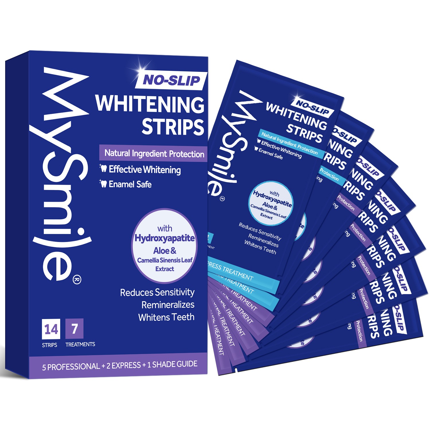 MySmile Teeth Whitening Strips Enamel Safe Whitener Strips 7/14/21 Treatments