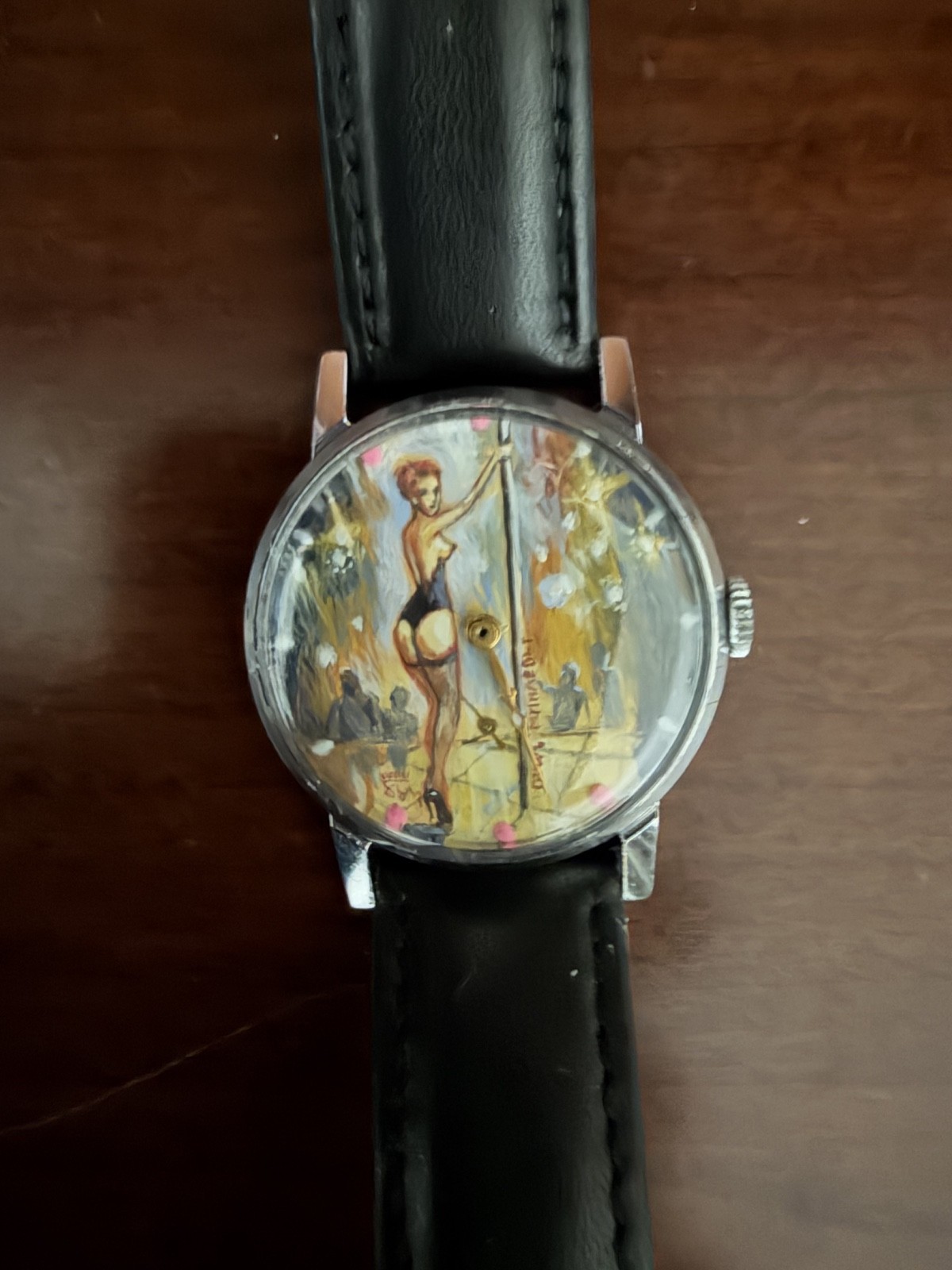 Vintage Pobeda ZIM Has a Hand Painted Custom Girl with Lume.