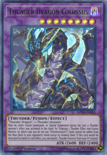 *** THUNDER DRAGON COLOSSUS *** ULTRA RARE MP19-EN183 YUGIOH 