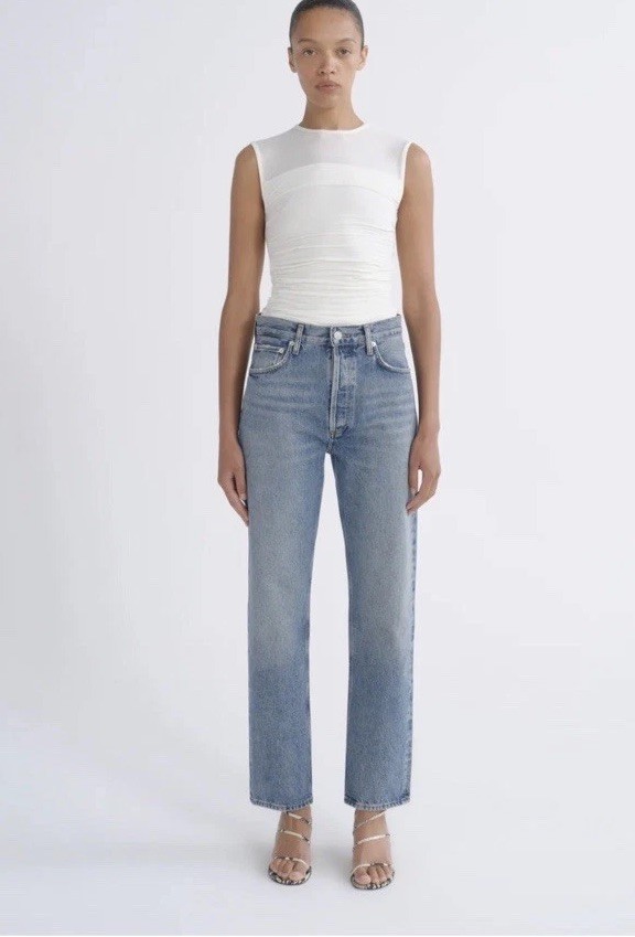 AGOLDE 90s Pinch Waist High Rise Jeans Light Blue Navigate