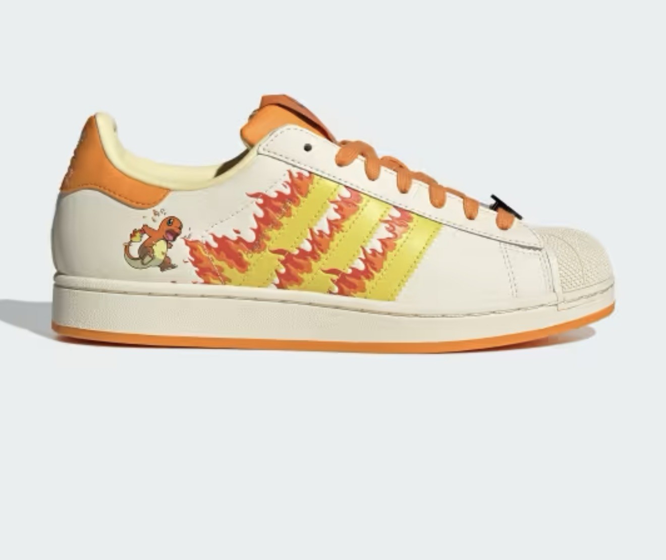 PRE-ORDER Pokémon x adidas Superstar II Charmander Cream White Orange Size 9.5
