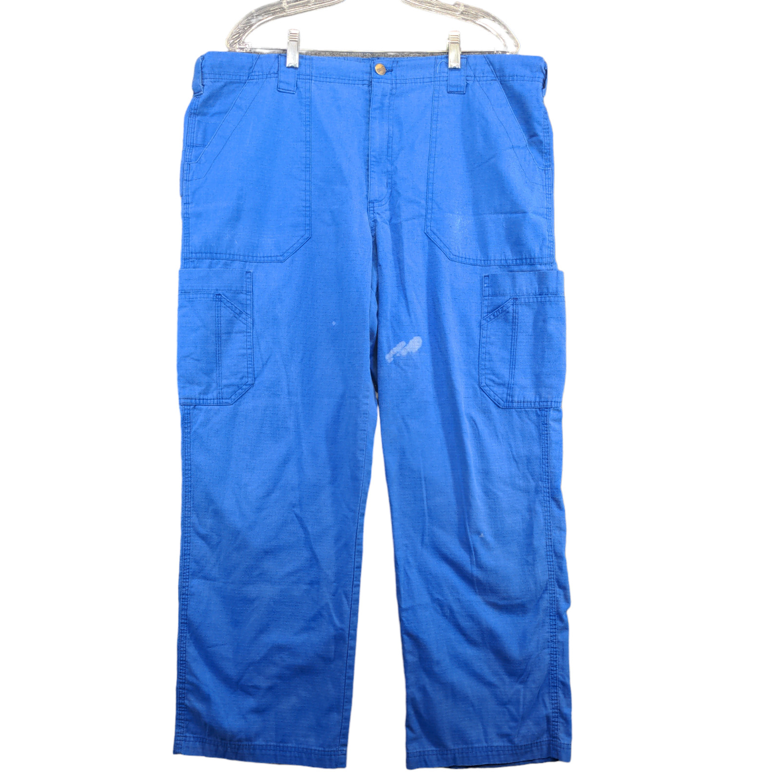 Carhartt Men\'s Straight Leg Utility Style Cargo Pants Blue XL Drawstring Waist