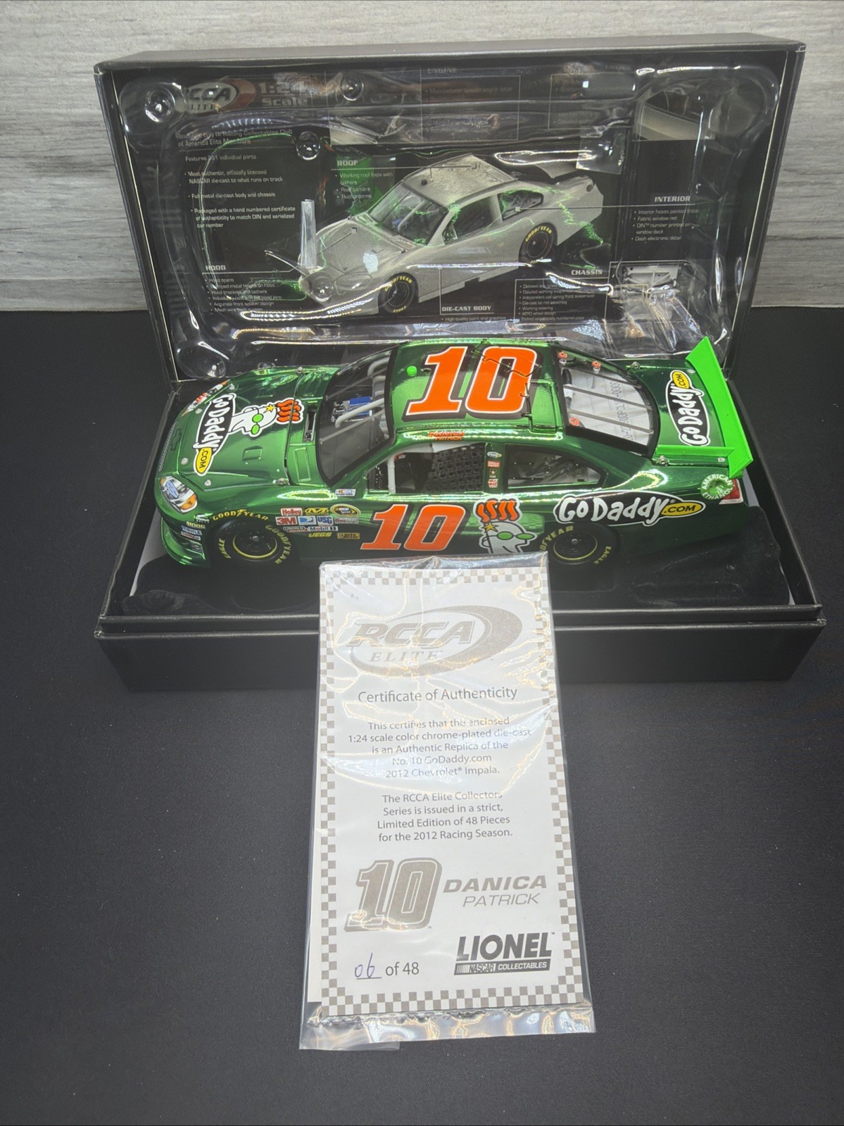 Danica Patrick #10 GoDaddy Peeker 2012 Impala  Color Chrome RCCA ELITE 06/48 New