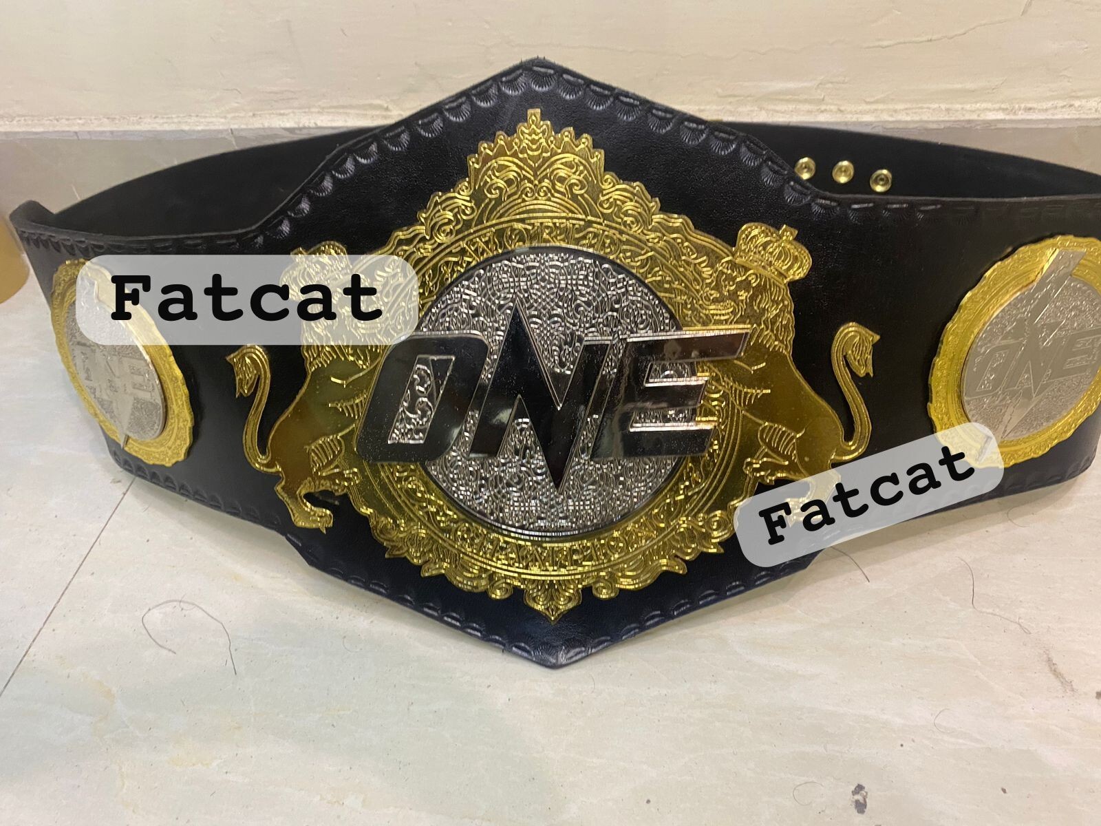 MMA One Championship Belt Real Leather Wrestling Replica Belt Adult Size 3 Layer