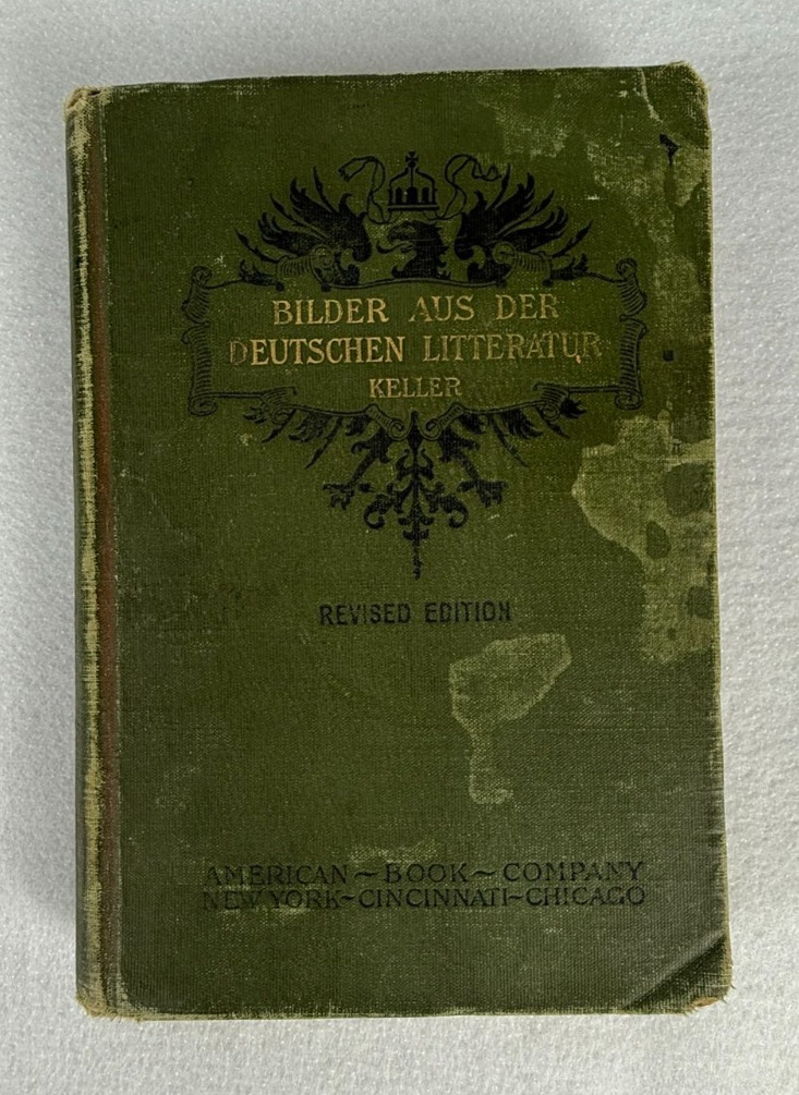 1895 Keller Bilder aus der Deutschen Litteratur WWI YMCA Geneva Stamped Book