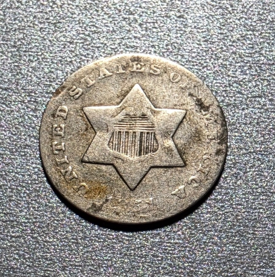 1851 O Three Cent Silver New Orleans Mint 3 Cents 1851-O Trime 1851 O Three Cent Silver New Orleans Mint 3 Cents 1851-O Trime