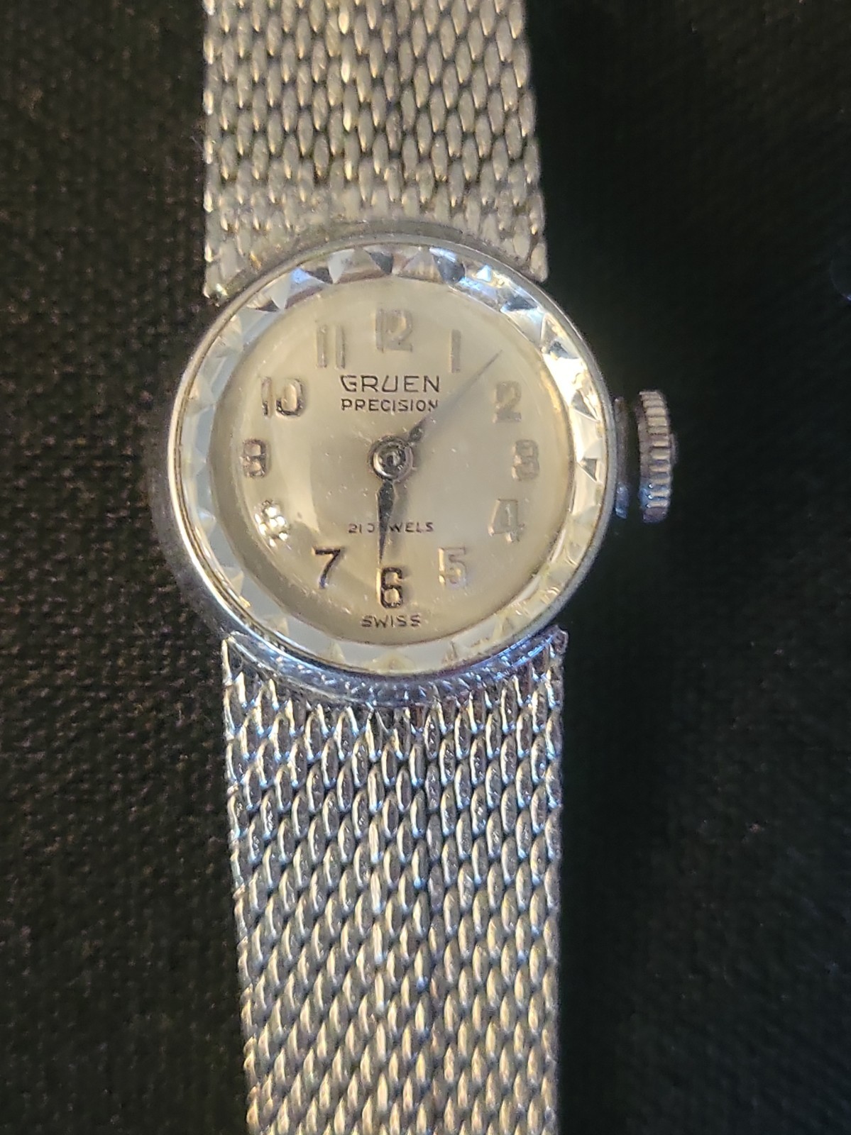 Vintage Gruen Precision Ladies Watch Solid 14K White Gold Case RUNS JB Champion Vintage Gruen Precision Ladies Watch Solid 14K White Gold Case RUNS JB Champion