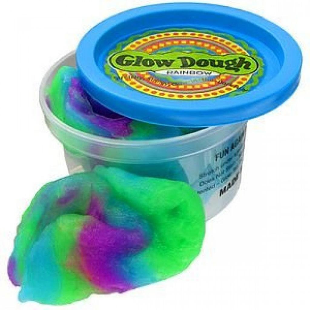 Toysmith Rainbow Glow Dough, Glow-in-the-Dark Multicolor Sensory Putty, 4 Oz
